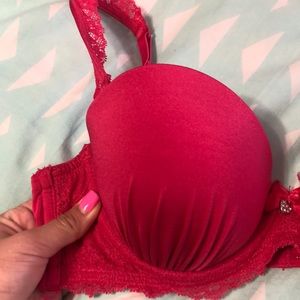 Red with lace push up bra